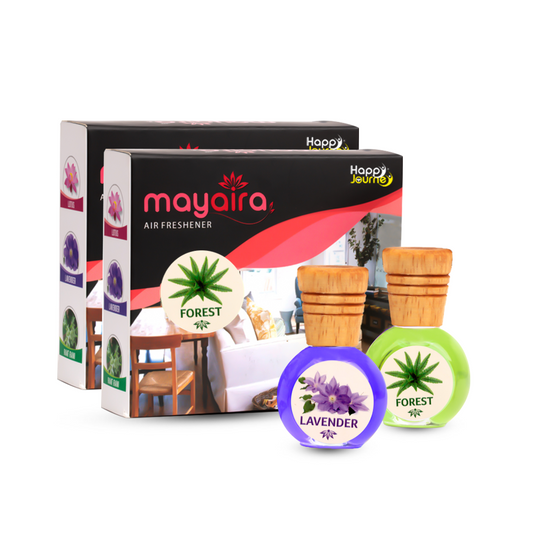 Mayaira Forest / Lavender 15ml each Wooden Diffuser for Home Air Freshener with Essential Oils (Combo Pack of 2)