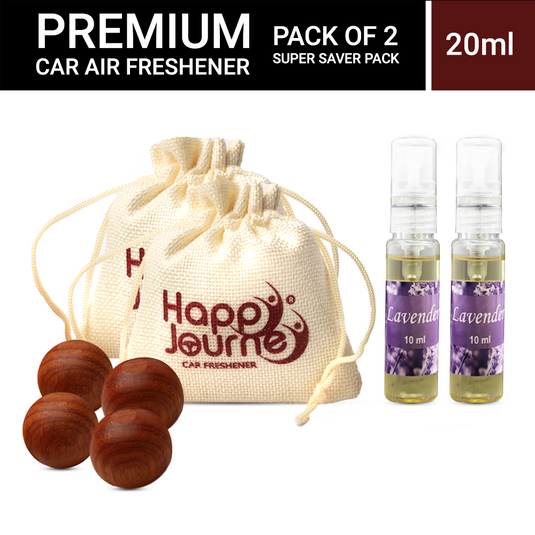 Happy Journey Jute Potli Car & Home Air Freshener, Lavender / Lavender Perfume 10ml Each Hanging Perfume with Essential Oils Spray