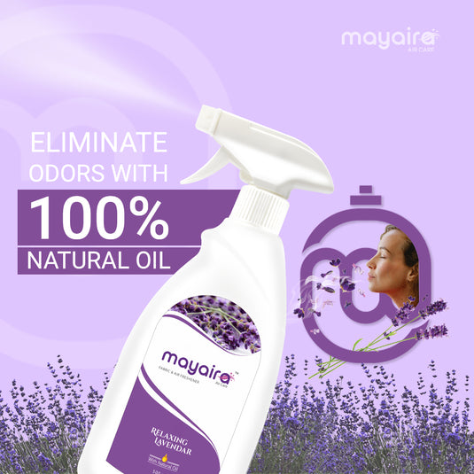 Mayaira Fabric and Air Freshener Relaxing Lavender Spray | Long-Lasting Odour Eliminator for Home & Office | 500ml