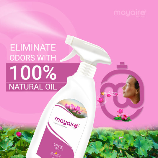 Mayaira Fabric and Air Freshener Lovely Lotus Spray | Long-Lasting Odour Eliminator for Home & Office | 500ml