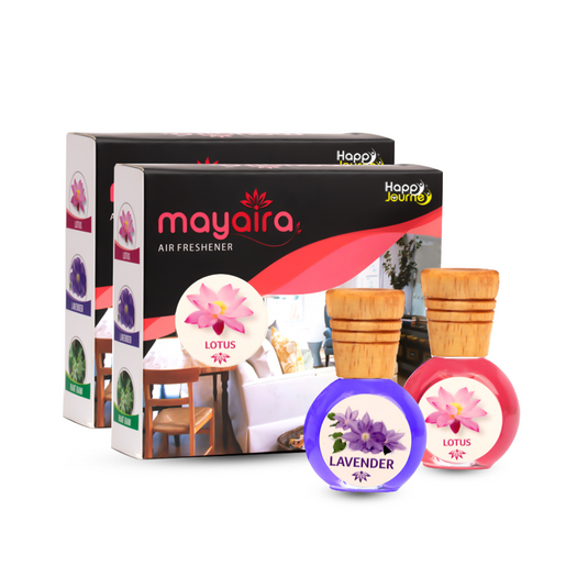 Mayaira Lotus / Lavender 15ml each Wooden Diffuser for Home Air Freshener with Essential Oils (Combo Pack of 2)