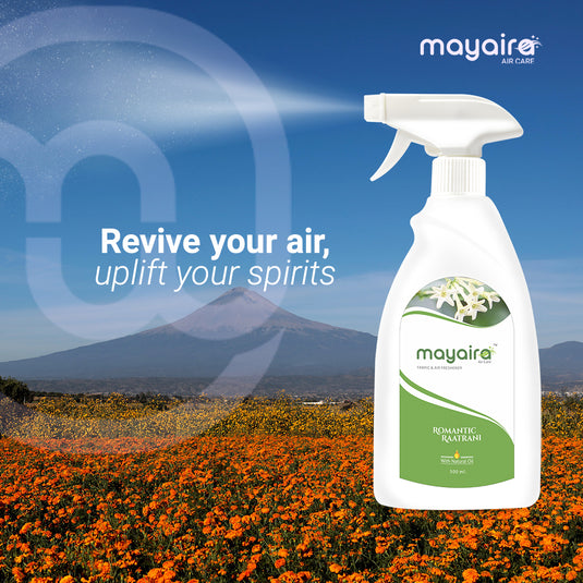 Mayaira Fabric and Air Freshener Romantic Raatrani Spray | Long-Lasting Odour Eliminator for Home & Office | (500ml)