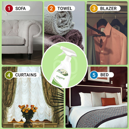 Mayaira Fabric and Air Freshener Romantic Raatrani Spray | Long-Lasting Odour Eliminator for Home & Office | (500ml)