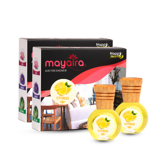 Mayaira Citrus / Forest 15ml each Wooden Diffuser for Home Air Freshener with Essential Oils (Combo Pack of 2)