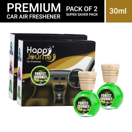 Happy Journey Forest Journey / Forest Journey 15ml each Wooden Diffuser Car Freshener, with Essential Oils (Combo Pack of 2)