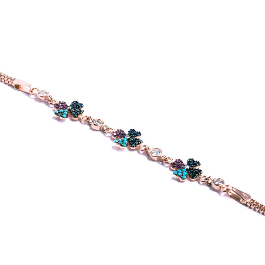Rosegold Multicolor Floral Bracelet