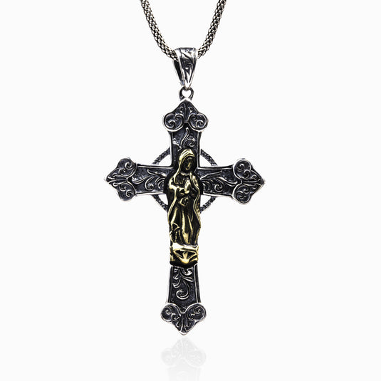 Sapphire Studded Crucifix Pendant