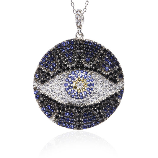 3D GoldenEye Zircon Pendant & Chain