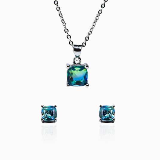 Cube Andromeda Galaxy Studs with Pendant