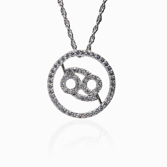 Cancer Silver Pendant with Chain
