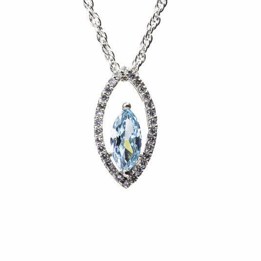 Sea Blue Third Eye Charm pendant with Chain