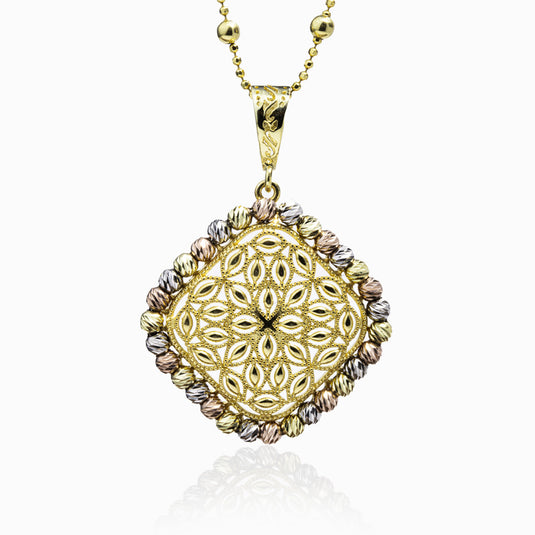 Floral Italian Dokiya Design Pendant with Chain