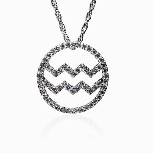 Aquarius Silver Pendant with Chain