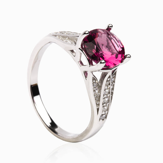 Carat Line Ruby Red Solitaire Ring
