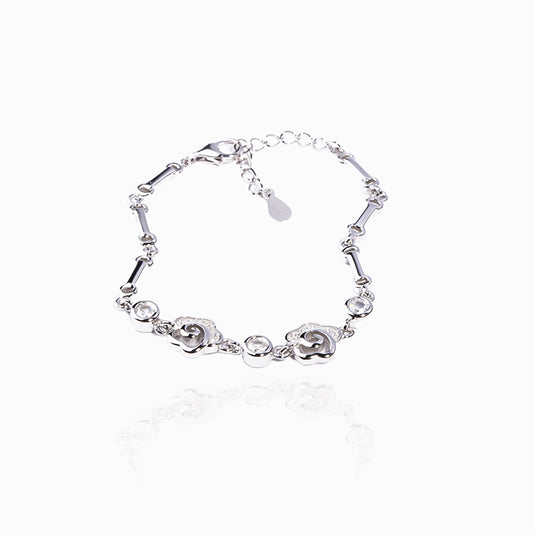 Silver Rose Zarconium Bracelet