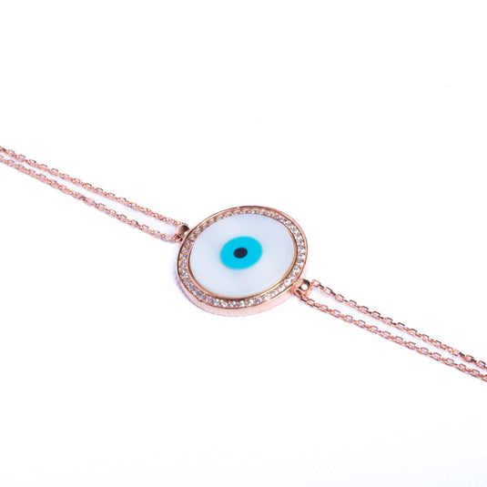 RoseGold Round Evil Eye Bracelet