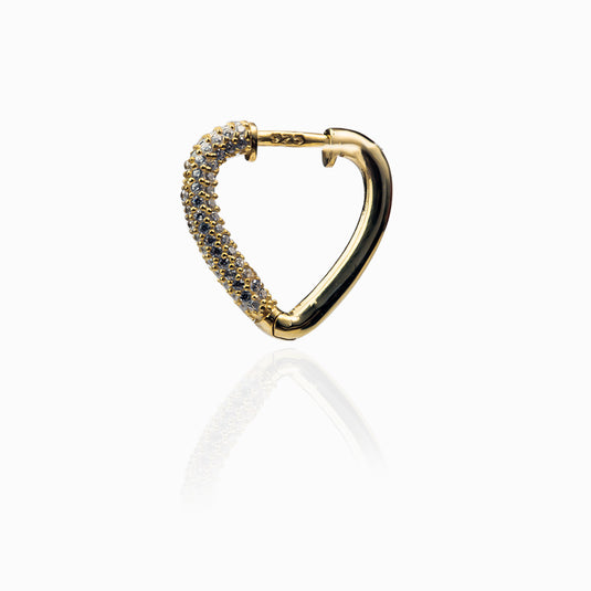 Dazzaling Golden Heart Loop Earrings