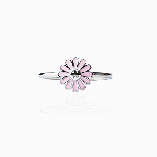 Baby Pink Enamel Flower Ring