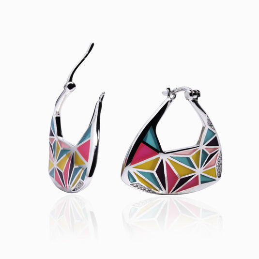 Prizm Multi color Enamel Earrings