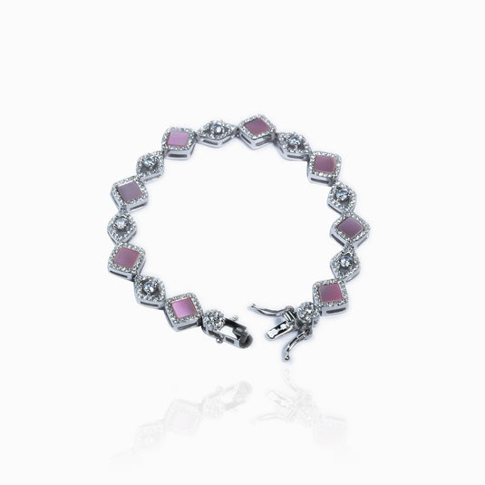 Pink Cube Zirconium Bracelet