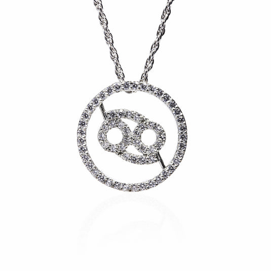 Cancer Silver Pendant with Chain