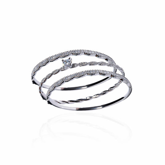 Tri Zircon Studded Bracelets