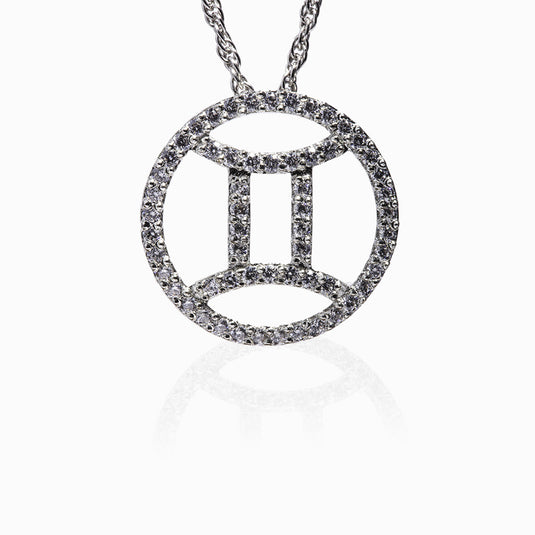 Gemini silver pendant with Chain