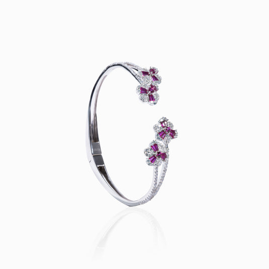 Ruby Flower Zircon Bracelet