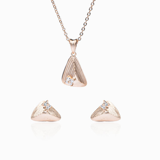 RoseGold Shell Studs and Pendant