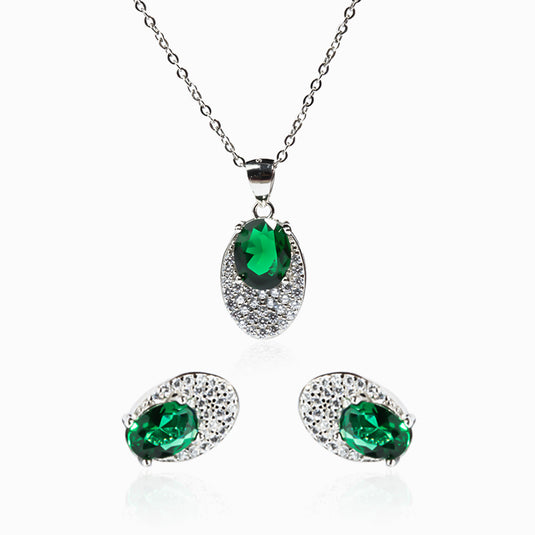 Emerald Solitaire Zircon Drops