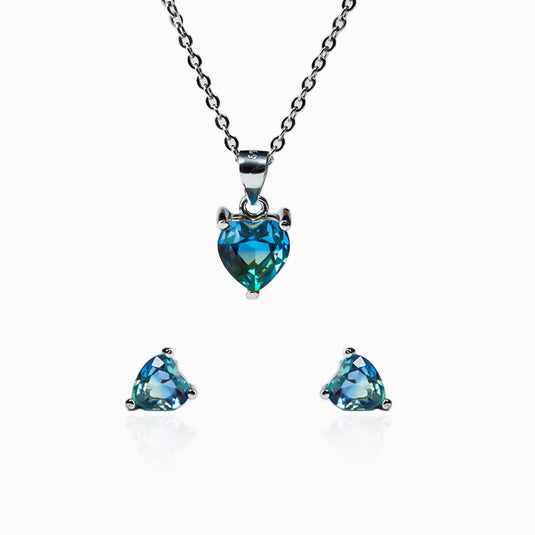 Andromeda Heart galaxy Studs with Pendant