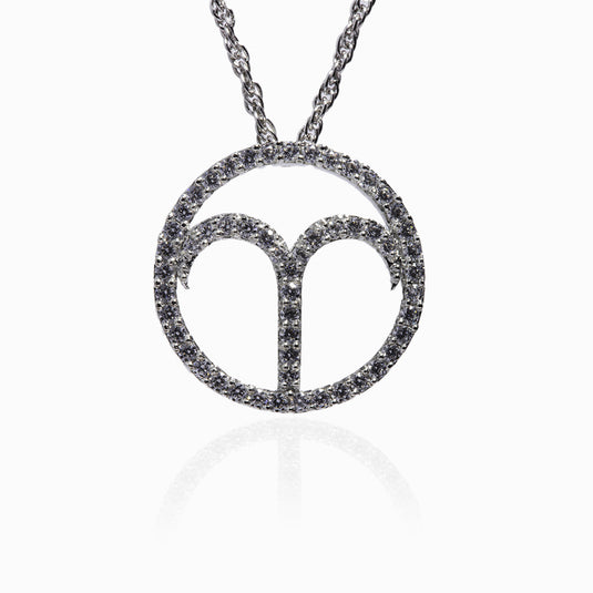 Aries Silver Pendant with Chain