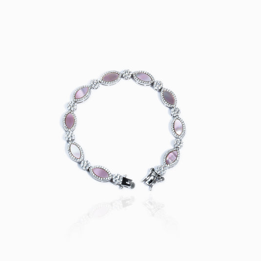 Pink Leaf Zirconium Bracelet