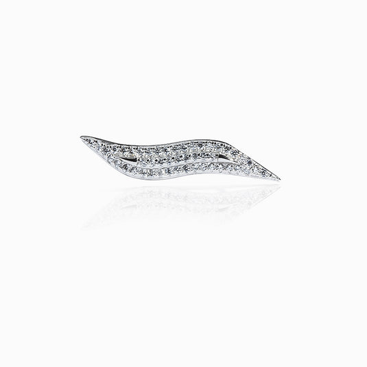Silver Wave Zircon Earings