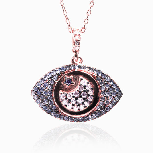 3D Stareye Zircon Pendant & Chain