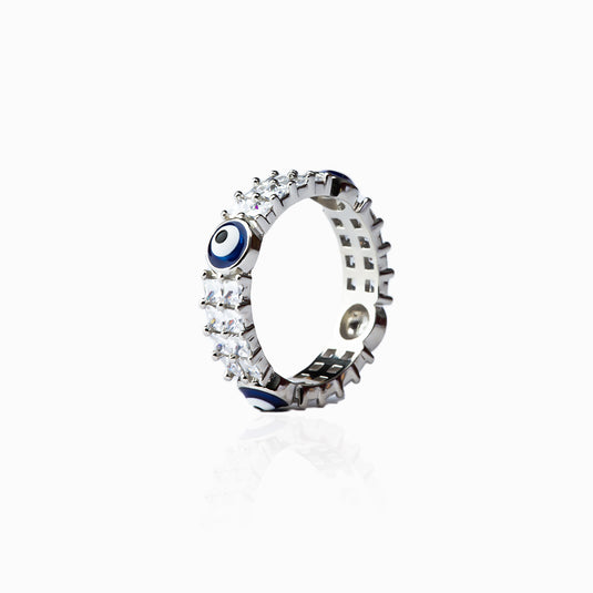 Evil eye Double Zirconium Band Ring