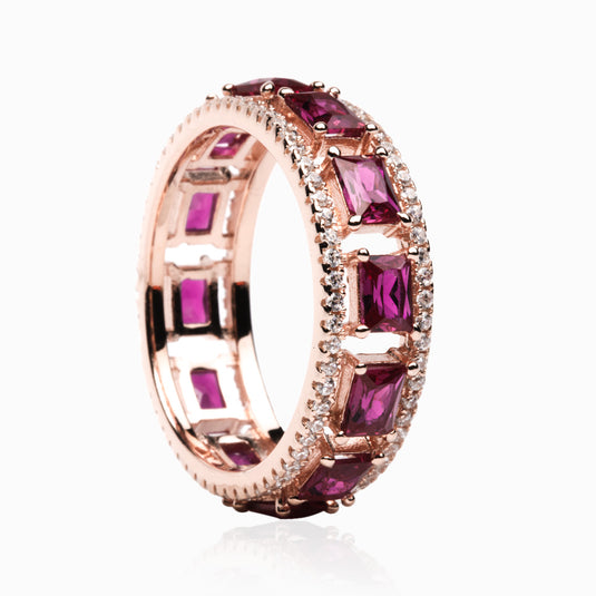 Synthetic Cubic Ruby Red Zircon Ring