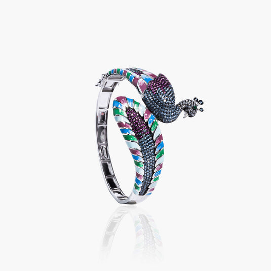 Peacock Enamel Zircon Bracelet