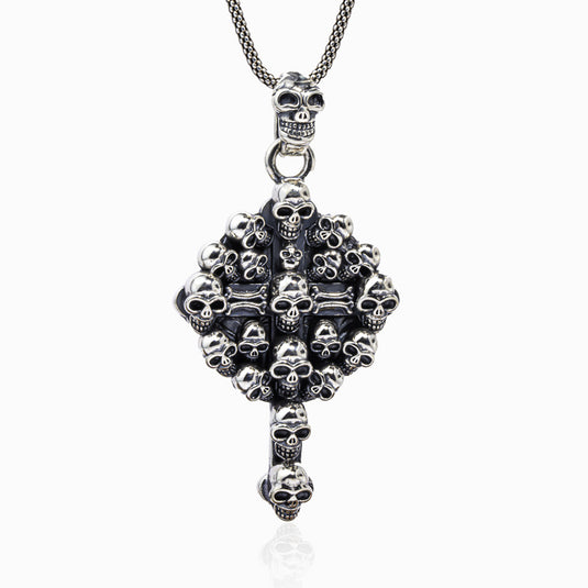 Dark Skulls Cross Pendant
