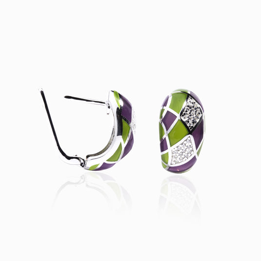 Olive Zircon Enamel Rings