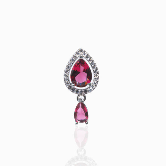 Ruby Zircon Drops Earrings