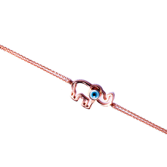 RoseGold Evil Eye Elephant Bracelet