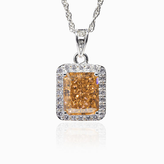 Orange Charm Pendant with Chain