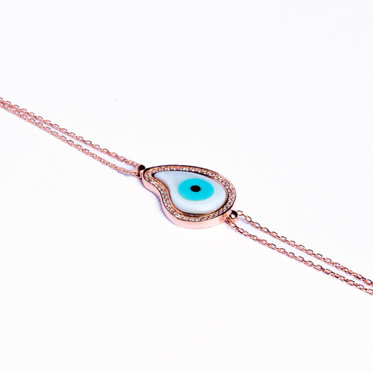 RoseGold Counch Evil Eye Bracelet