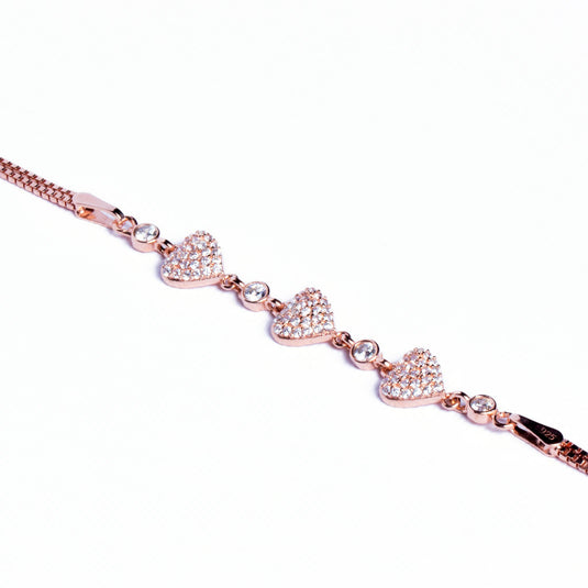 Rosegold Heart Charm Bracelet