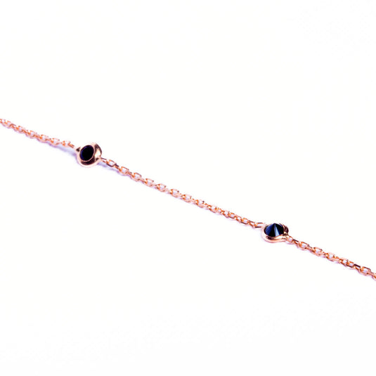 Rosegold Black Stone Fine Bracelet