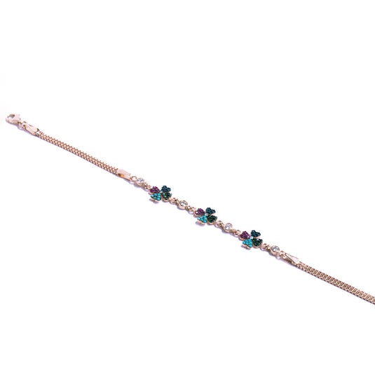 Rosegold Multicolor Floral Bracelet