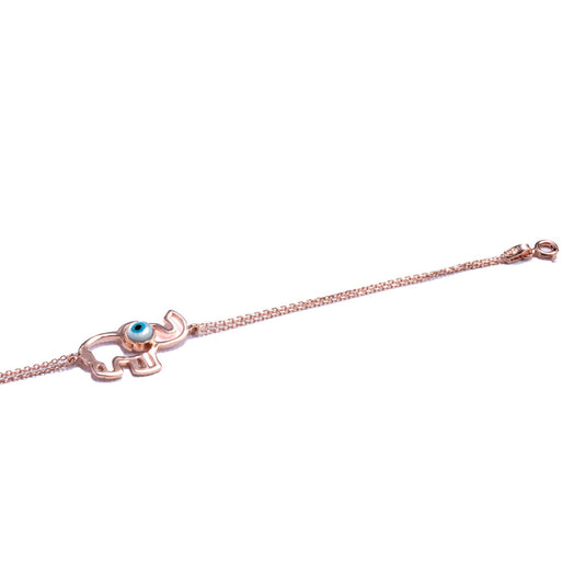 RoseGold Evil Eye Elephant Bracelet