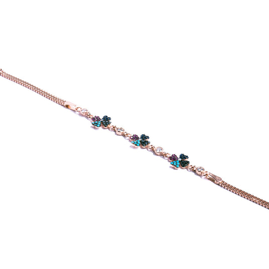 Rosegold Multicolor Floral Bracelet