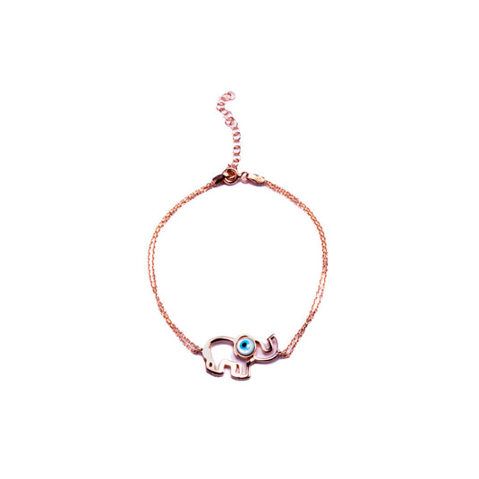 RoseGold Evil Eye Elephant Bracelet